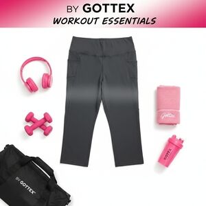 BY Gottex Black High Waist Straight Leg Active Pants Stretch Size L